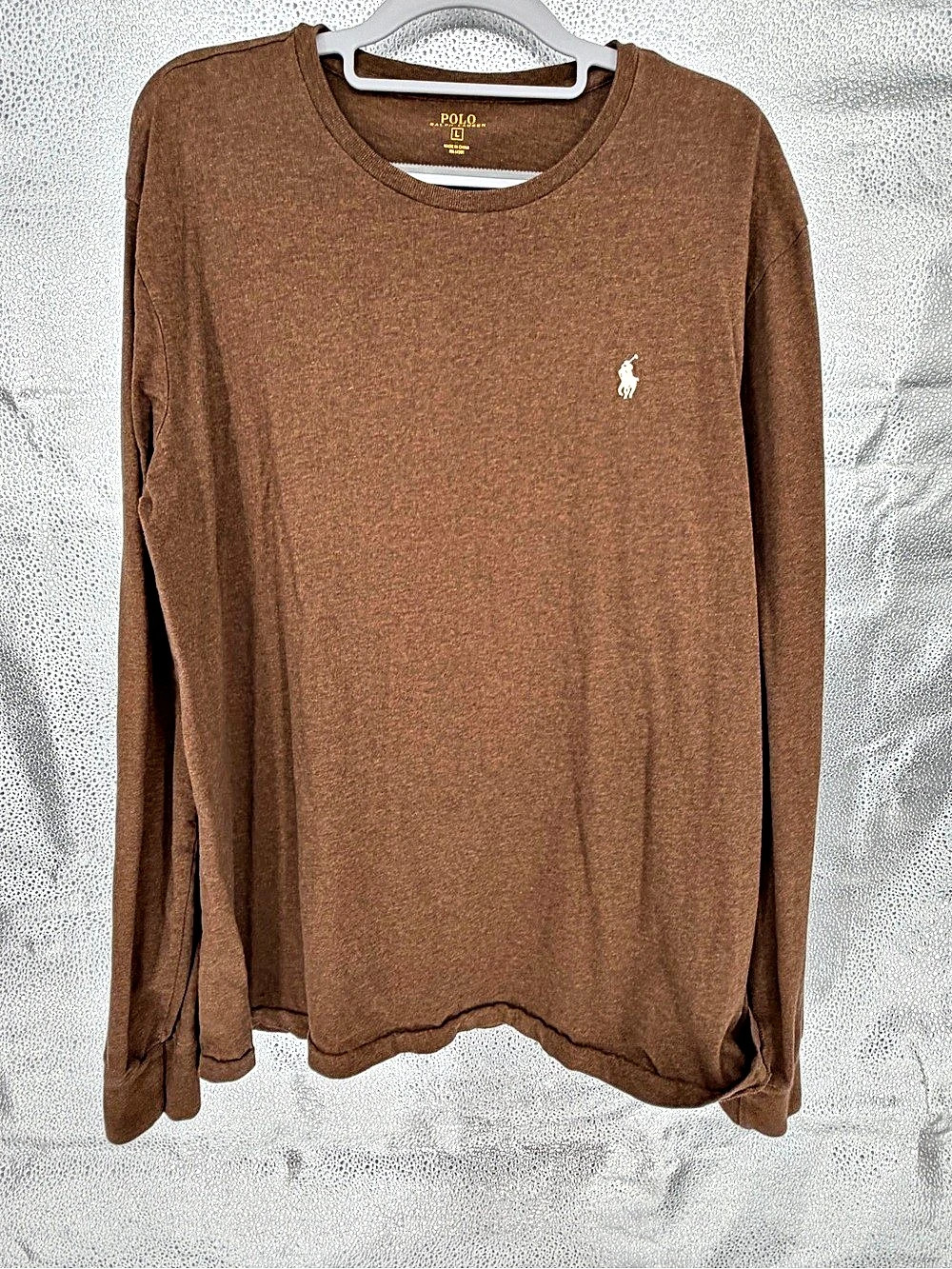 Polo Ralph Lauren Men's Long-Sleeve Jersey T-Shirt Brown Large